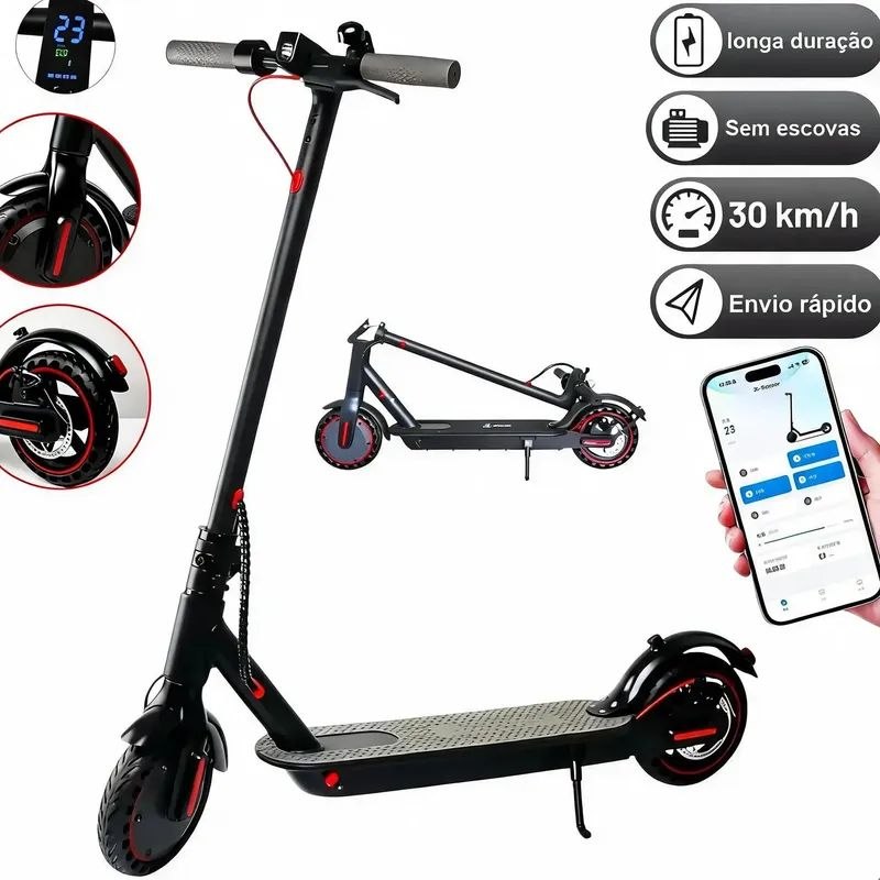 Patinete Scooter Elétrico Com Velocidade Até 30 Km Bluetooth