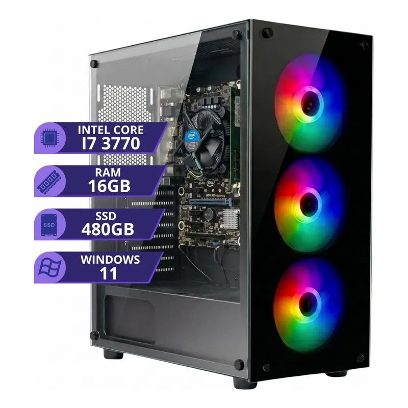 Pc Gamer Cpu Intel I7 3.4ghz Ssd 480gb Memoria Ram 16gb 500w
